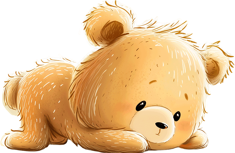 Illustration eines kleinen Teddybären – freundlicher Begleiter in den Glanzfunke-Geschichten